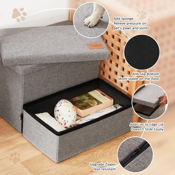 Dog Stairs with Storage 13" H,Foldable - Picture 2 of 5